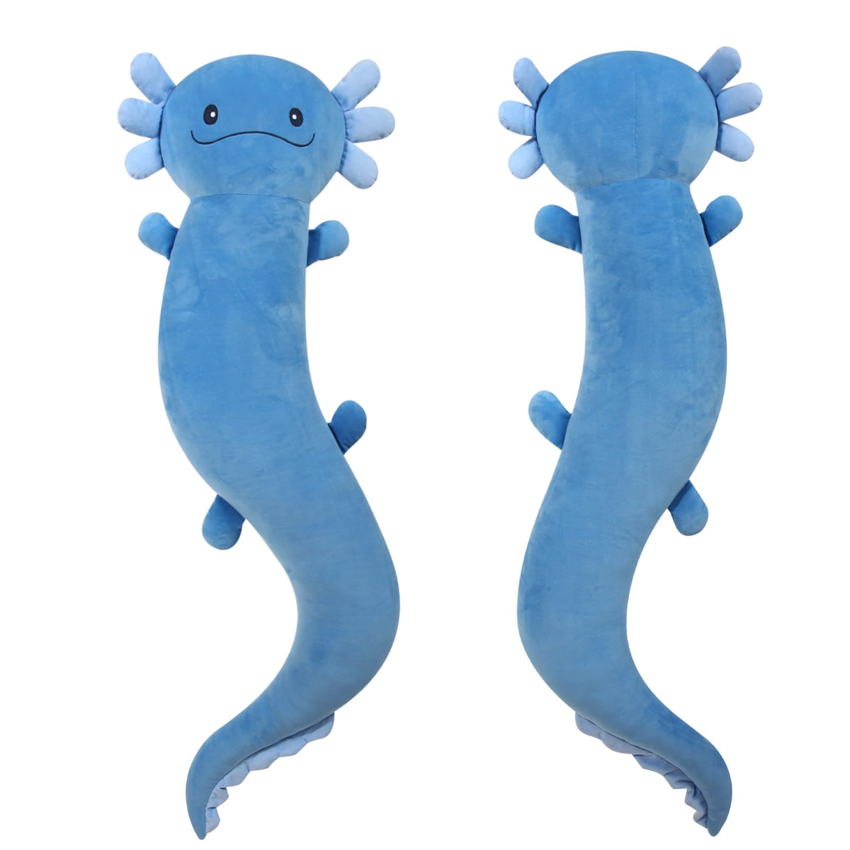 Tianmihou axolotl plush shown as room decor accent.