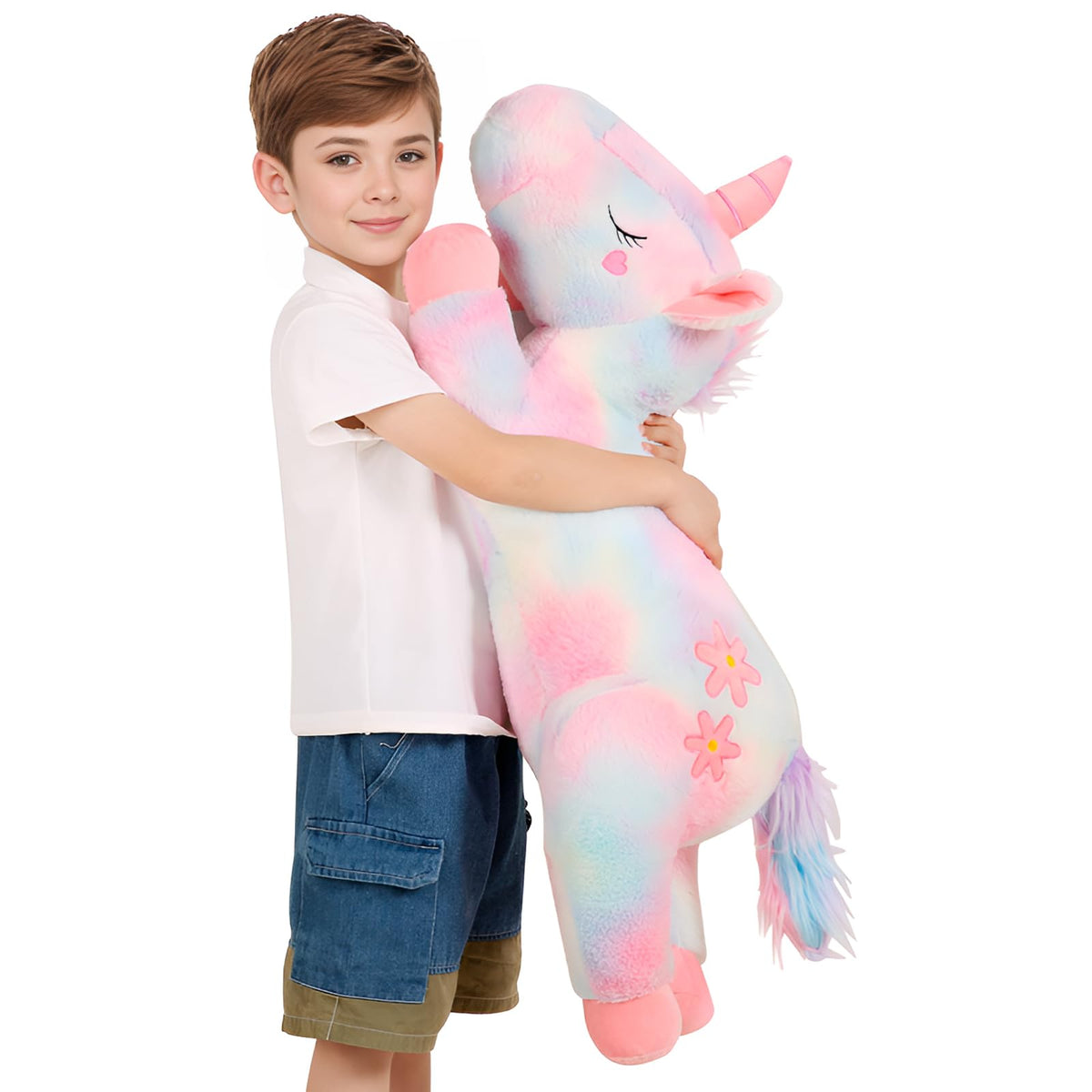 Tianmihou rainbow-ombre unicorn pillow as a dreamy room centerpiece and cozy accent
