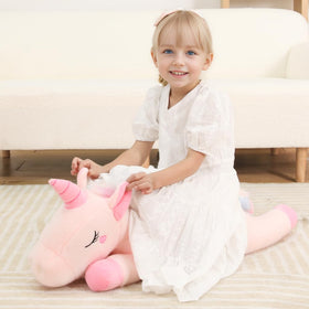Tianmihou rainbow unicorn stuffed animal, a cozy playtime plush.