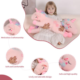 Tianmihou soft fluffy unicorn toy ideal for naps and lounging.