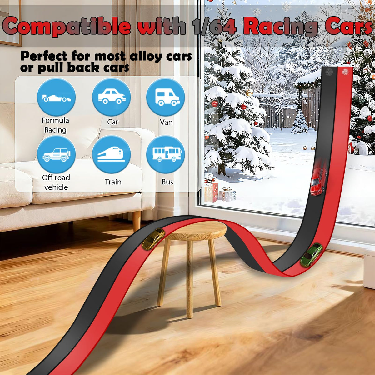 TIANYAO flex-track suction cups securely grip windows and tables for stable play.
