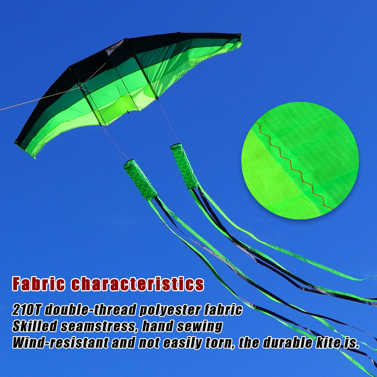 TianYueFly adult beach kite in flight, eye-catching presence on windy days.