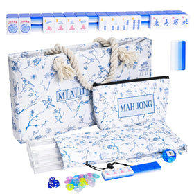 TIASUSAN 4-layer engraved American Mahjong tiles in blue for easy pattern recognition