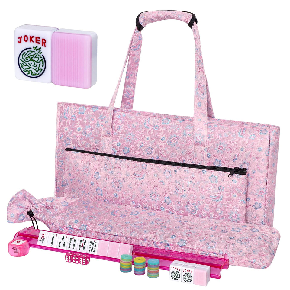 TIASUSAN American Mahjong tiles in pink with clear patterns for quick recognition.