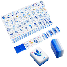 TIASUSAN American Mahjong tiles set close-up showing 4-layer acrylic with textured surfaces for grip.