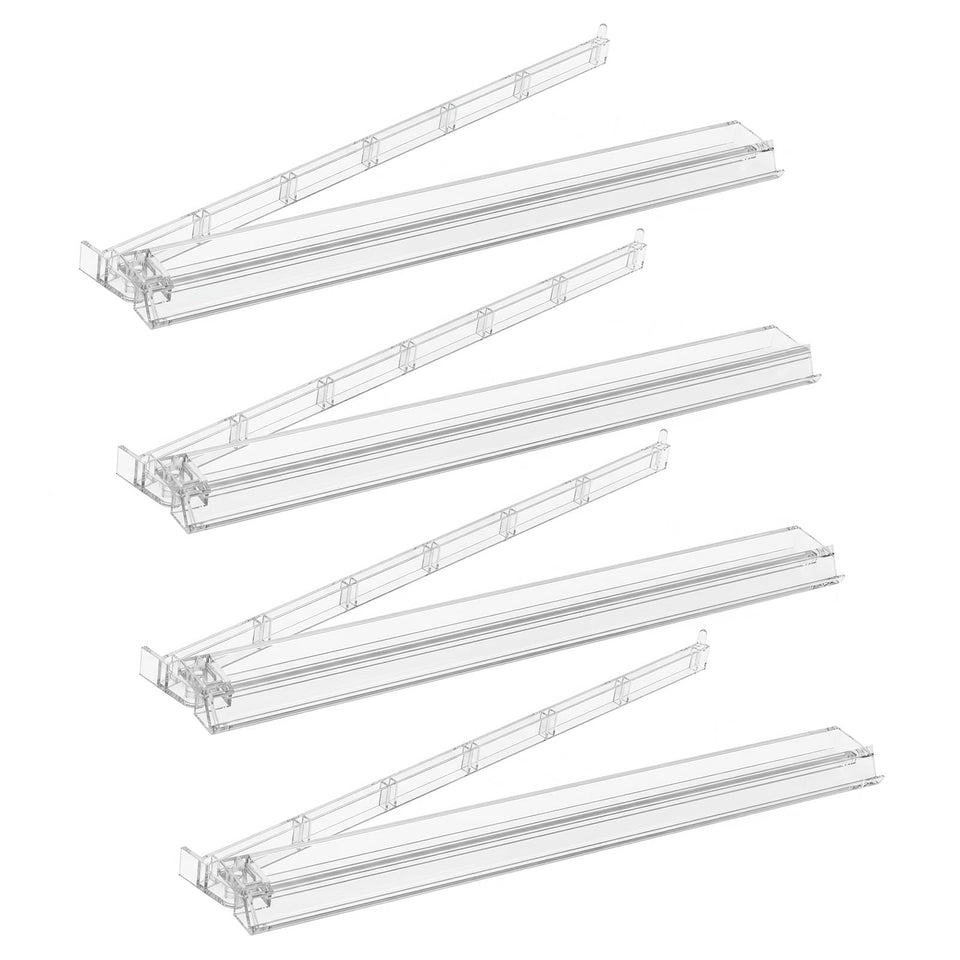 TIASUSAN clear mahjong racks with pushers in front view showing organized tile setup