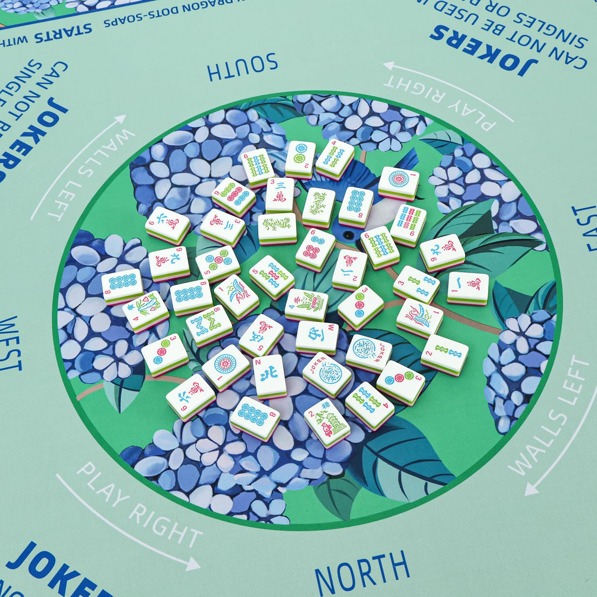 TIASUSAN dark green mahjong mat ready for board games on a table.