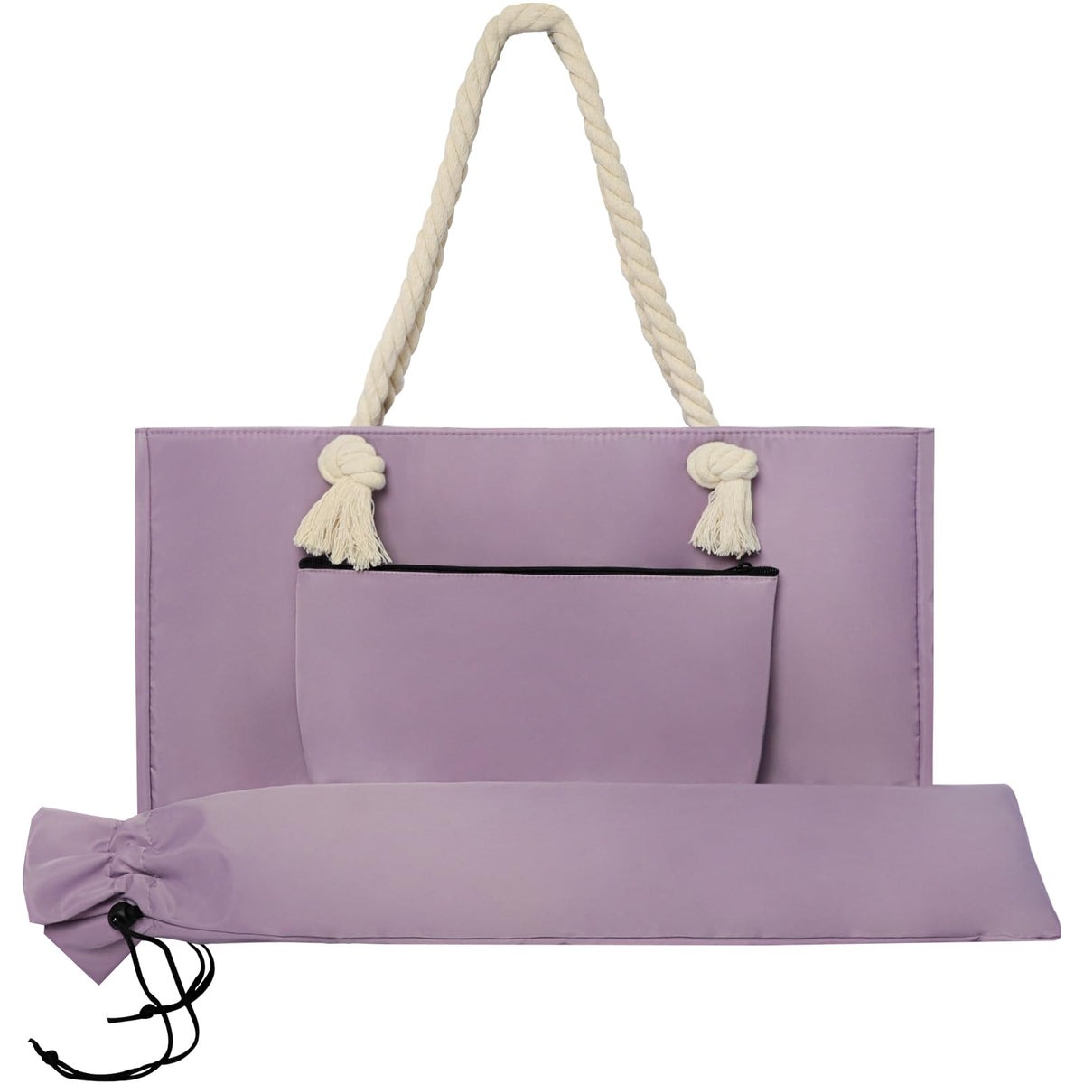 TIASUSAN empty mahjong bag purple outer view for easy travel and storage.