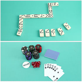 TIASUSAN green mahjong mat includes three dice for flexible gameplay.