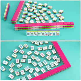 TIASUSAN green mahjong mat used for mahjong, poker, dominoes, and board games.