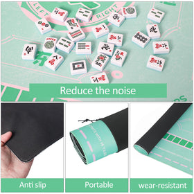 TIASUSAN green mahjong mat reduces tile noise for quieter sessions
