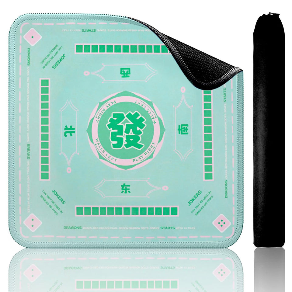 TIASUSAN green mahjong mat on table for stable play and learning tips
