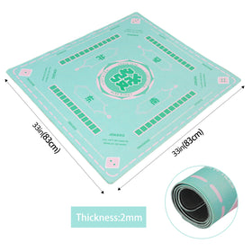 TIASUSAN green mahjong mat rolled in carrying bag for easy storage