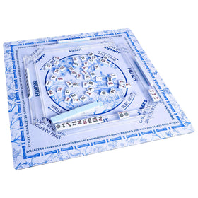 TIASUSAN Light Blue Mahjong Learning Mat back side showing non-slip backing for table stability.