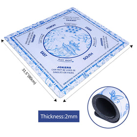 TIASUSAN Light Blue Mahjong Learning Mat with carrying bag for easy transport.