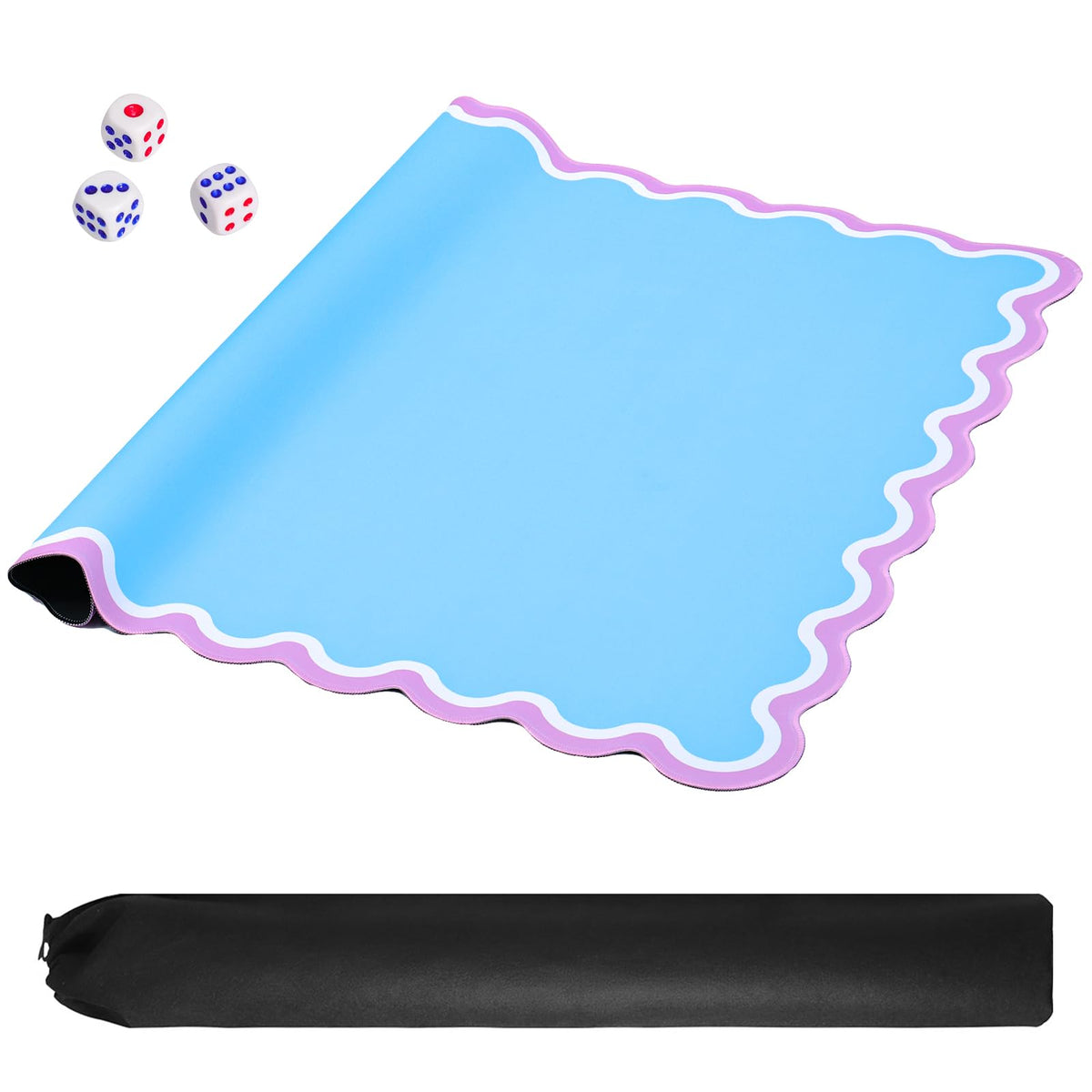 TIASUSAN light blue Mahjong mat 315 by 315 cm fits most square tables.