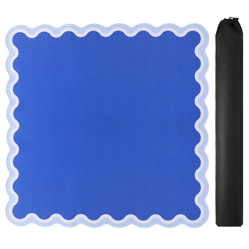TIASUSAN dark blue Mahjong mat laid flat on a table for stable play