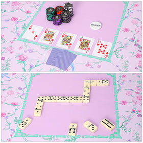 TIASUSAN mahjong mat includes three dice for quick setup.