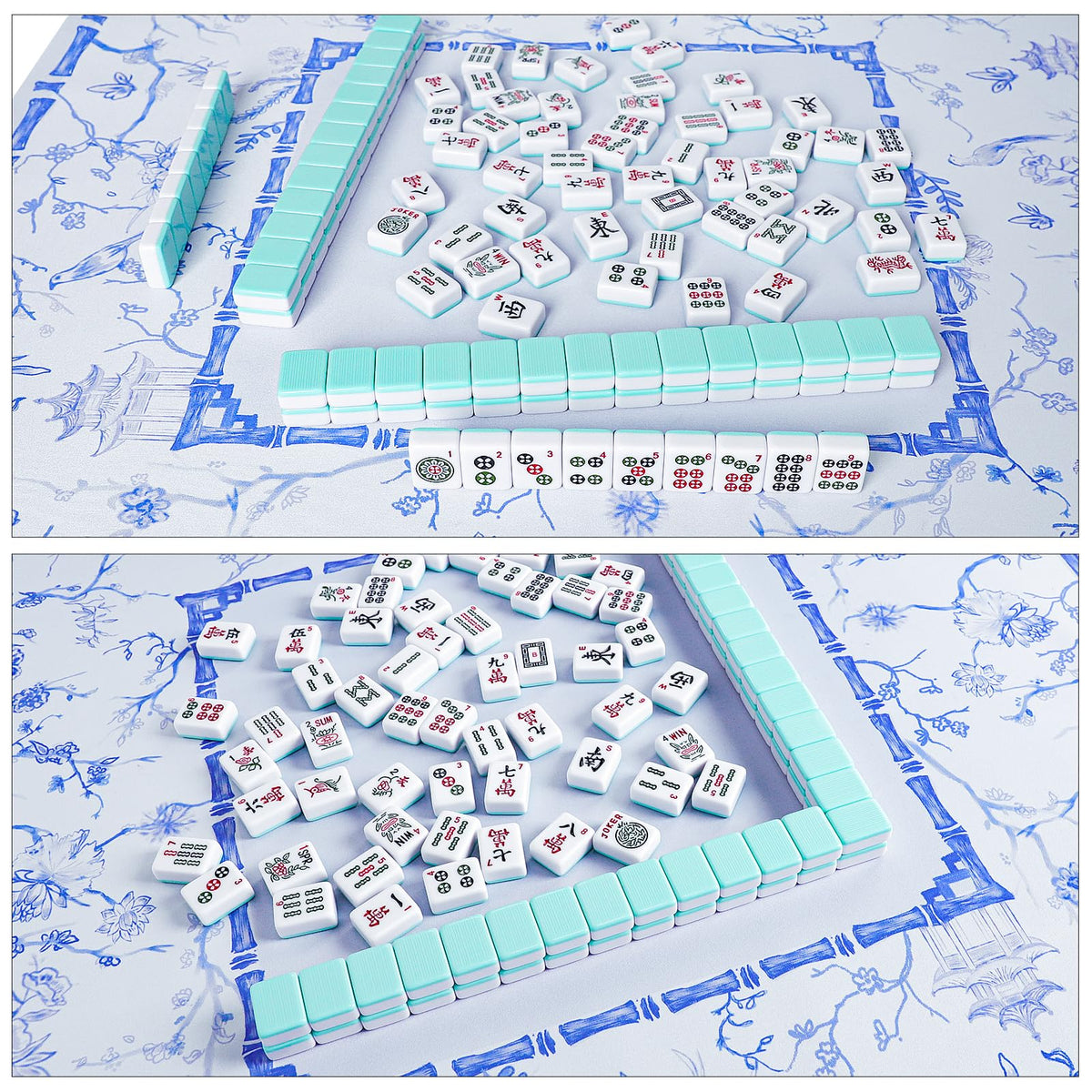 TIASUSAN versatile mat supports Mahjong, poker, dominoes, dice games, and more.