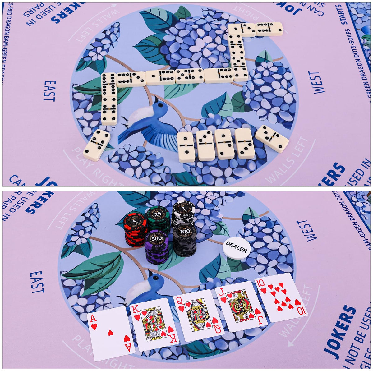 TIASUSAN Mahjong mat table-ready and compatible with square tables and card nights
