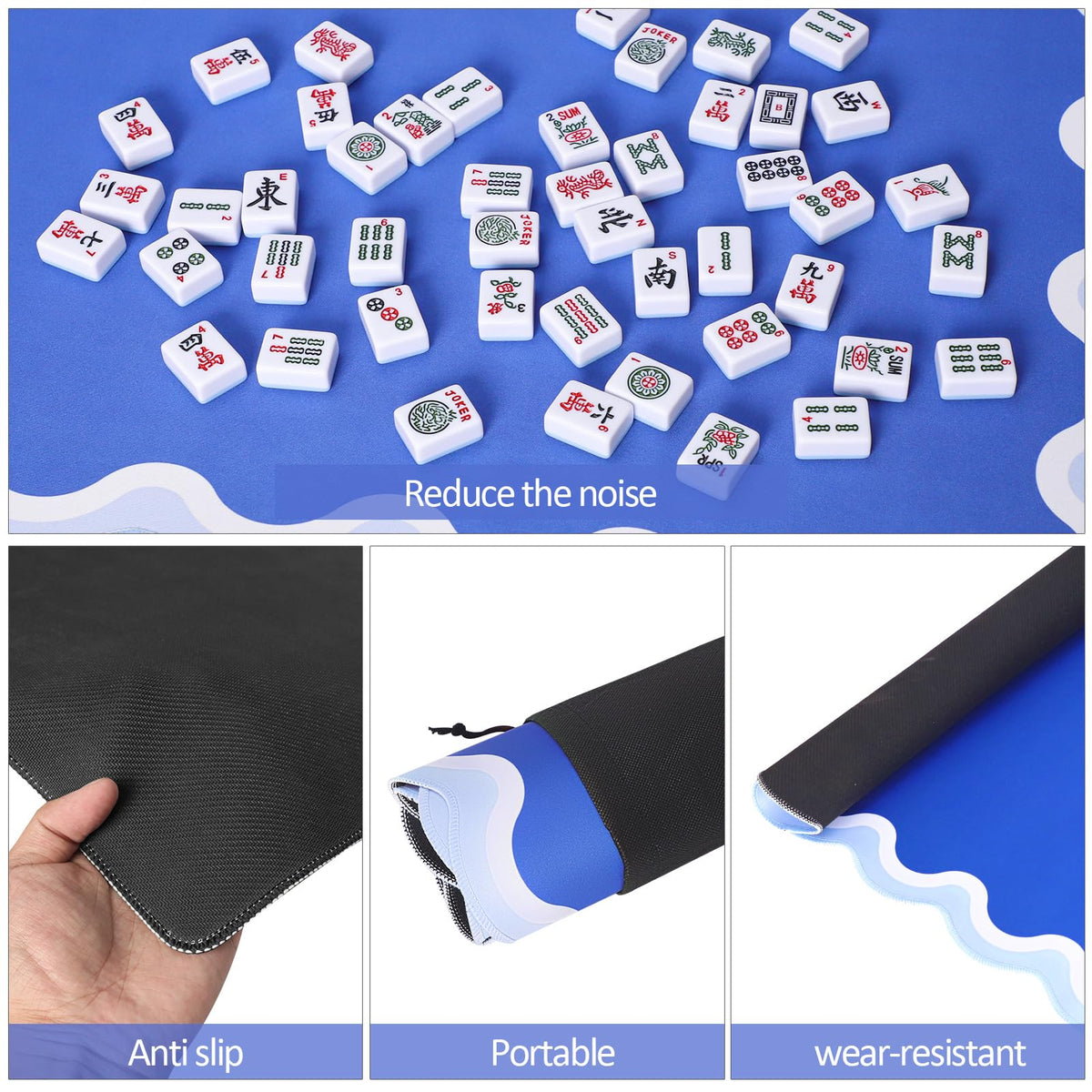 TIASUSAN mahjong mat with carrying bag for easy transport