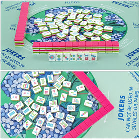 TIASUSAN mahjong mat includes three dice for quick setup and play.