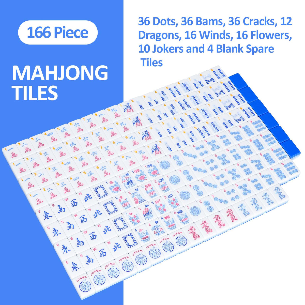 TIASUSAN mahjong racks and pushers for organized, portable play