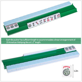 TIASUSAN mahjong racks with pushers green-compact-design keep your game area neat.