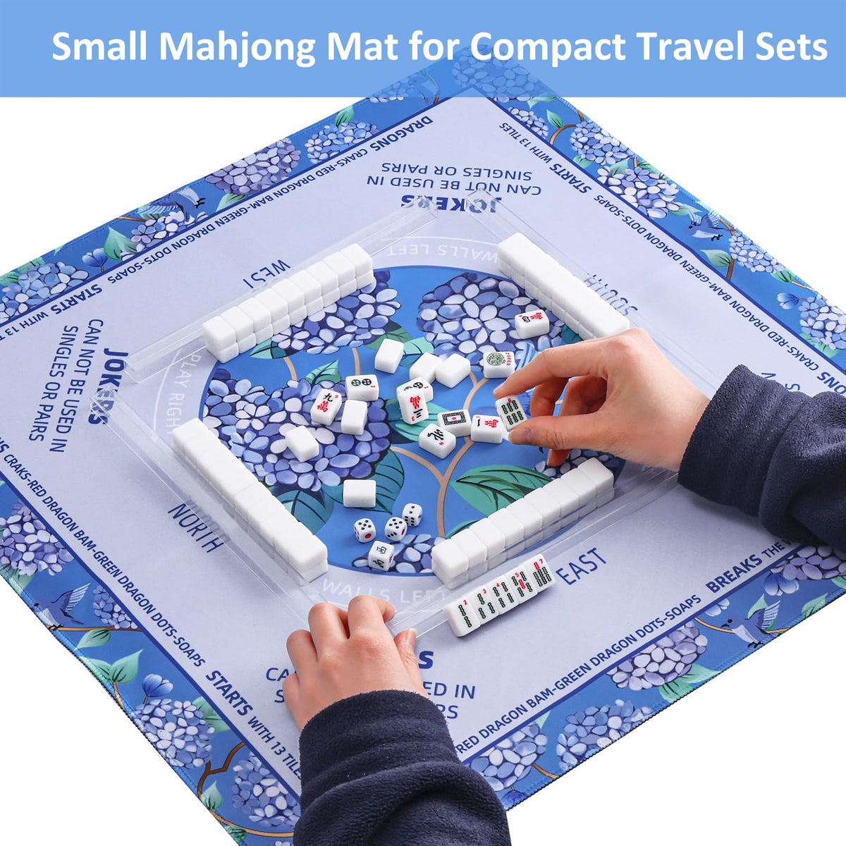 TIASUSAN mini mahjong learning mat roll and store for easy packing after use