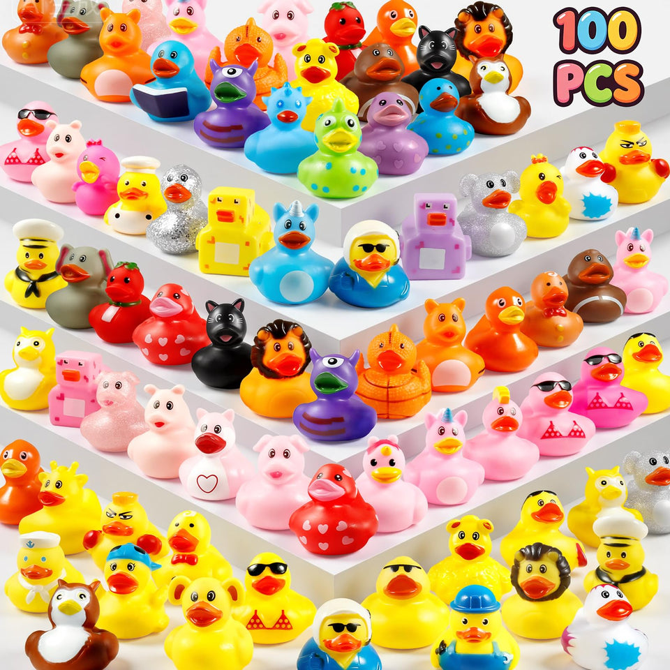 Tiaxidex 100 pack mini rubber ducks for bath time and party decor