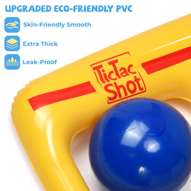 TicTac Shot red and blue balls, 8 inches, provide clear targets for gameplay