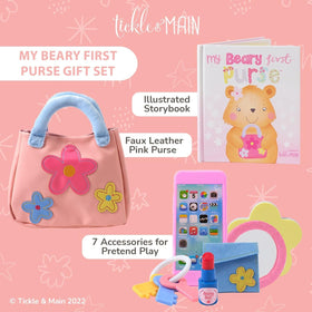 Tickle & Main My Beary First Purse floral pink-trim design suitable for dress-up