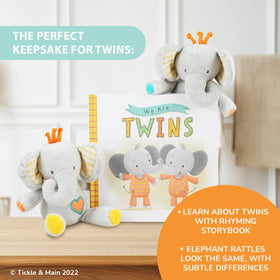 Tickle & Main plush elephant rattle two colorful baby-friendly playtime option