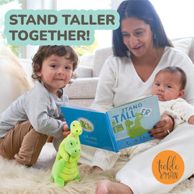 Tickle & Main siblings playing with plush set sparks imaginative play.