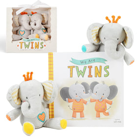 Tickle & Main twins book and rattles set for newborn bonding