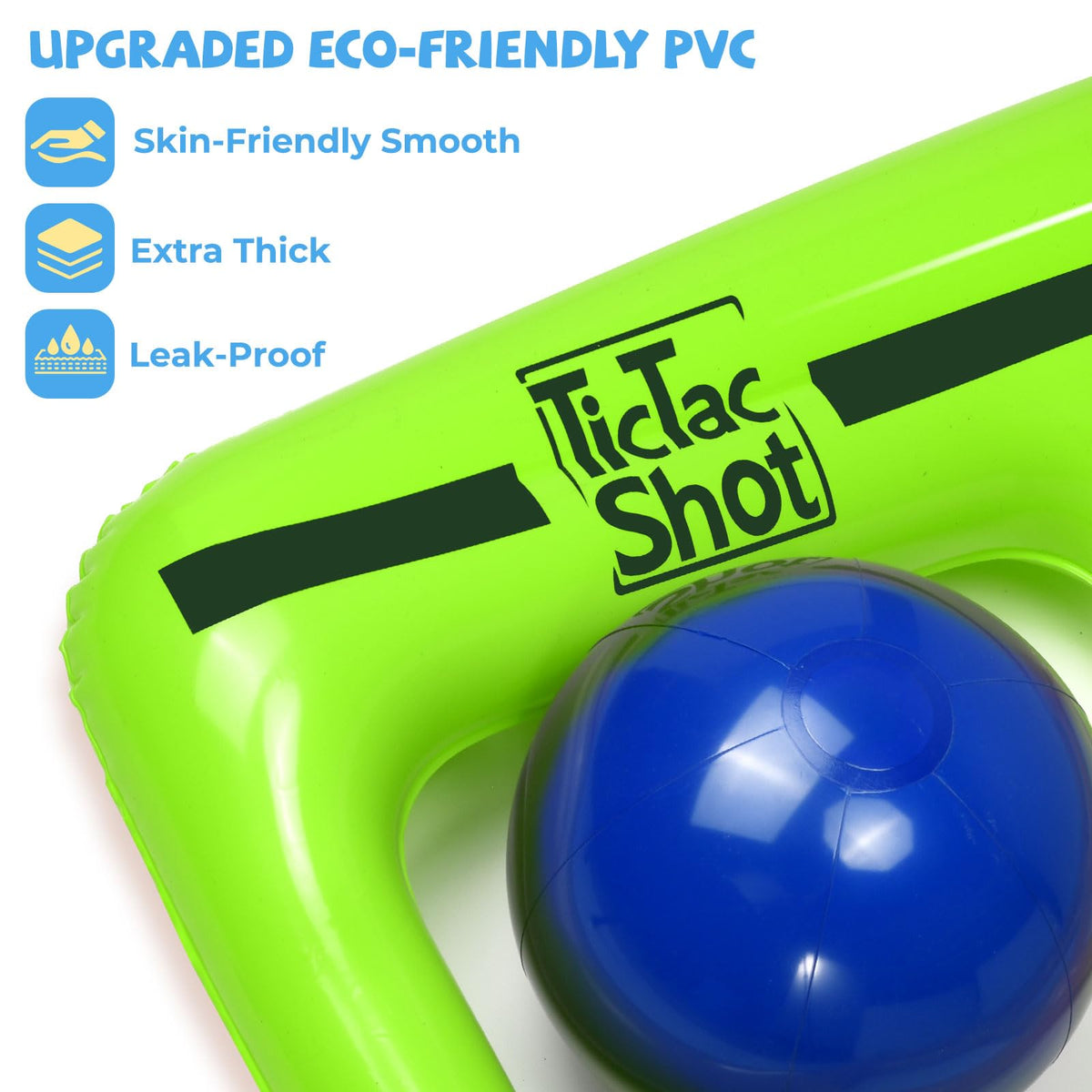 TicTac Shot blue and red balls provide colorful competitive play in the pool.