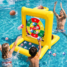 TicTac Shot pool hoop-dart setup for family fun in the yard