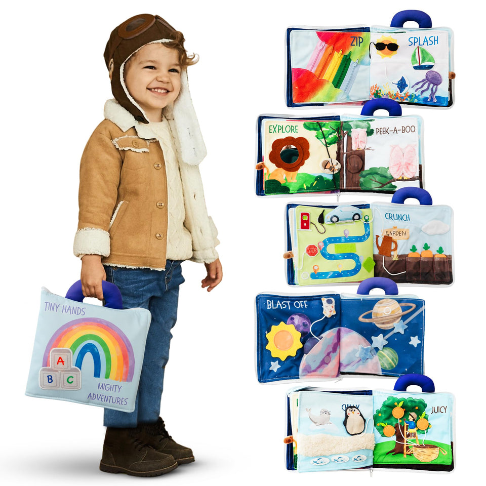Tidy Tales Busy Book cover promotes screen-free on the go play