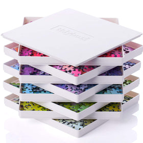 Tidyboss 8 puzzle trays with lid showing organized pieces for sorting