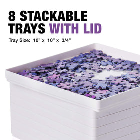 Tidyboss 2000-piece capacity supports large puzzles without extra tables.