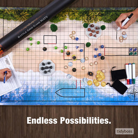 Tidyboss sea terrain map showing waves and shoreline grid