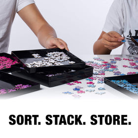 Tidyboss sorter accommodates up to 1500 pieces across eight trays.