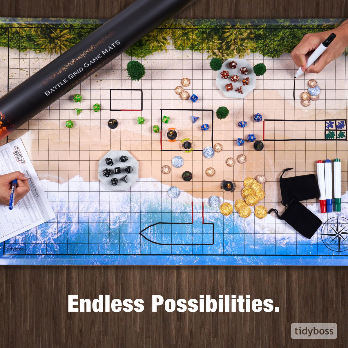 Tidyboss tabletop use during a session with players.