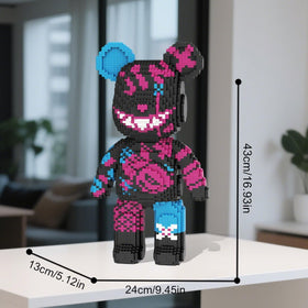 TIEDCWN Smiley Bear Jinx interlocking pieces ensure a stable sculpture.