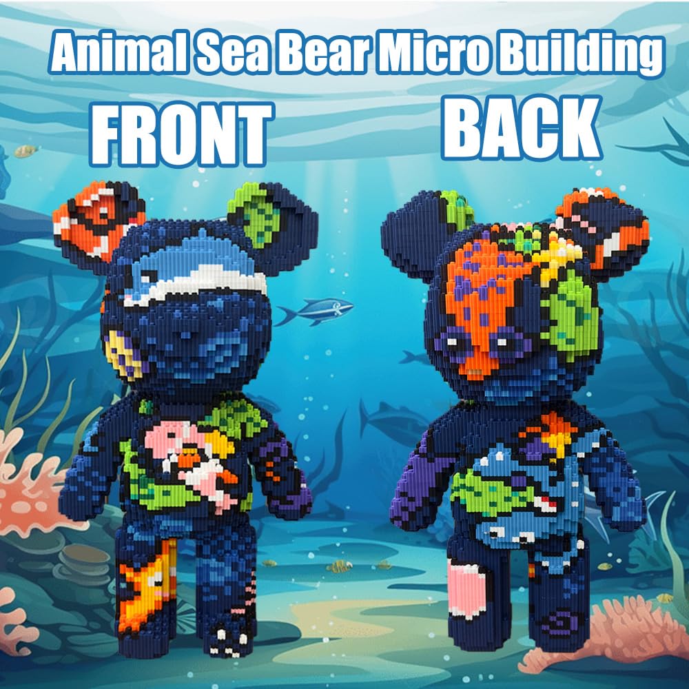 TIEDCWN Teddy Blocks Graffiti Exterior Detail: playful surface patterns add personality to the ocean bear