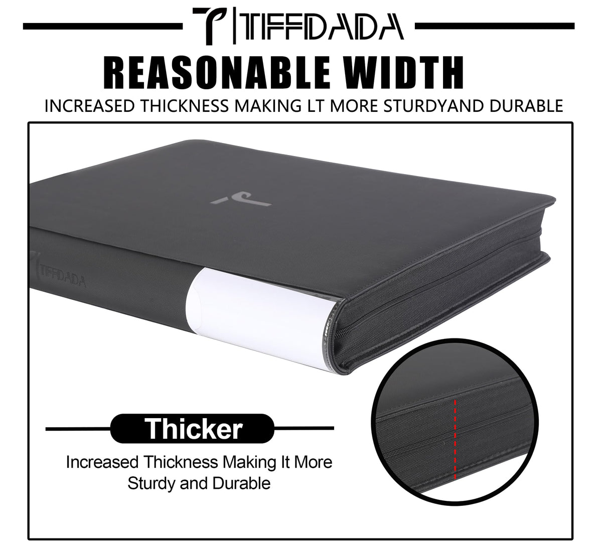TIFFDADA binder includes 20 double-sided sleeves across 40 pages for high capacity.