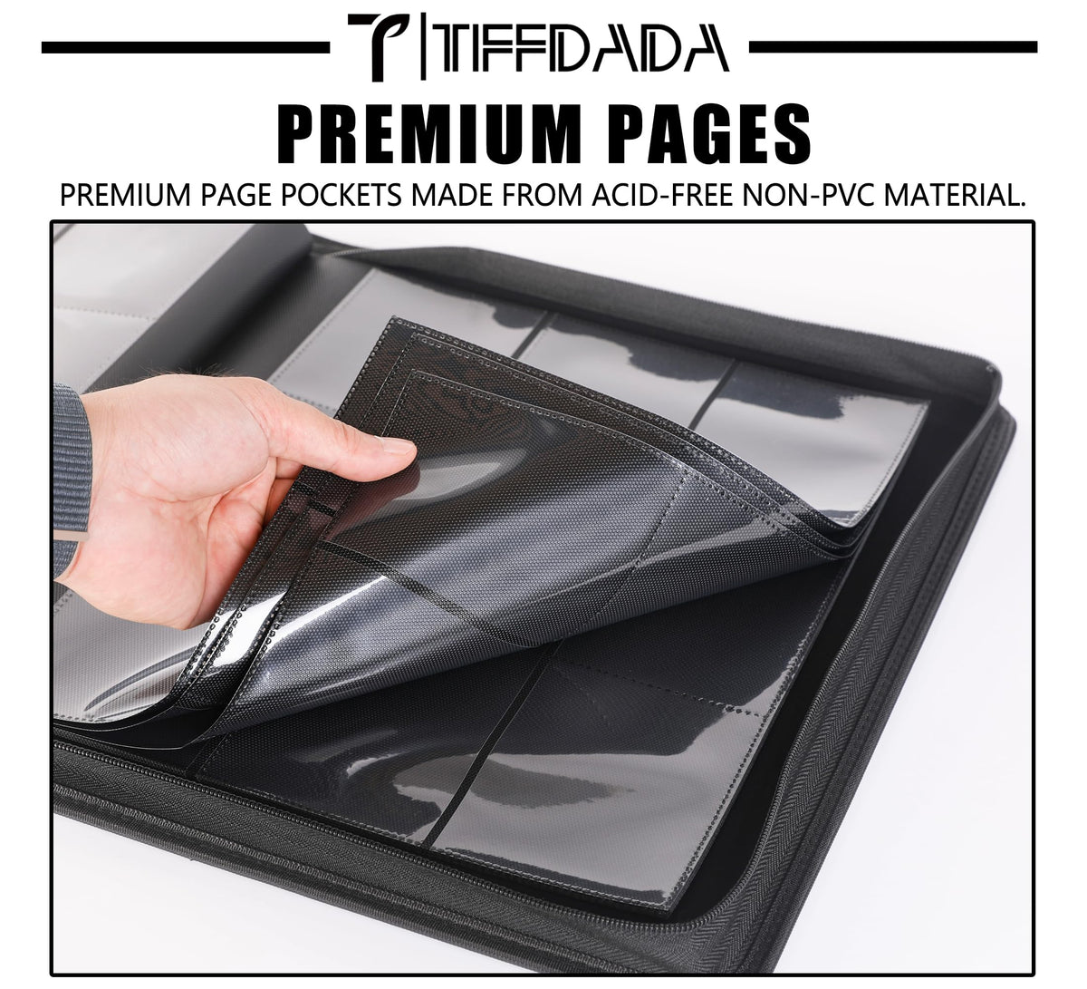TIFFDADA binder side label tab with marker for quick identification.