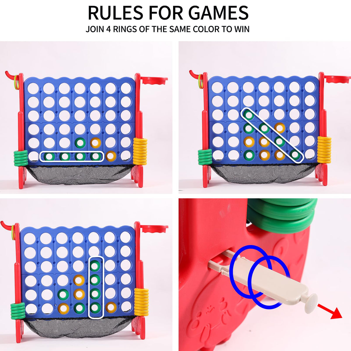 Tigasy Giant 4-Row Game quick-assembly with included tools