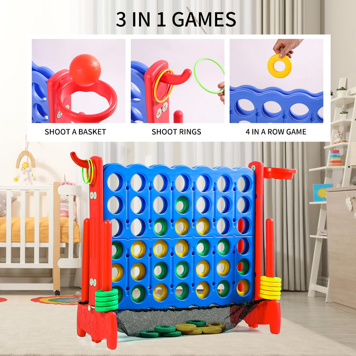 Tigasy Giant 4-Row Game outdoors ideal for parties and family fun