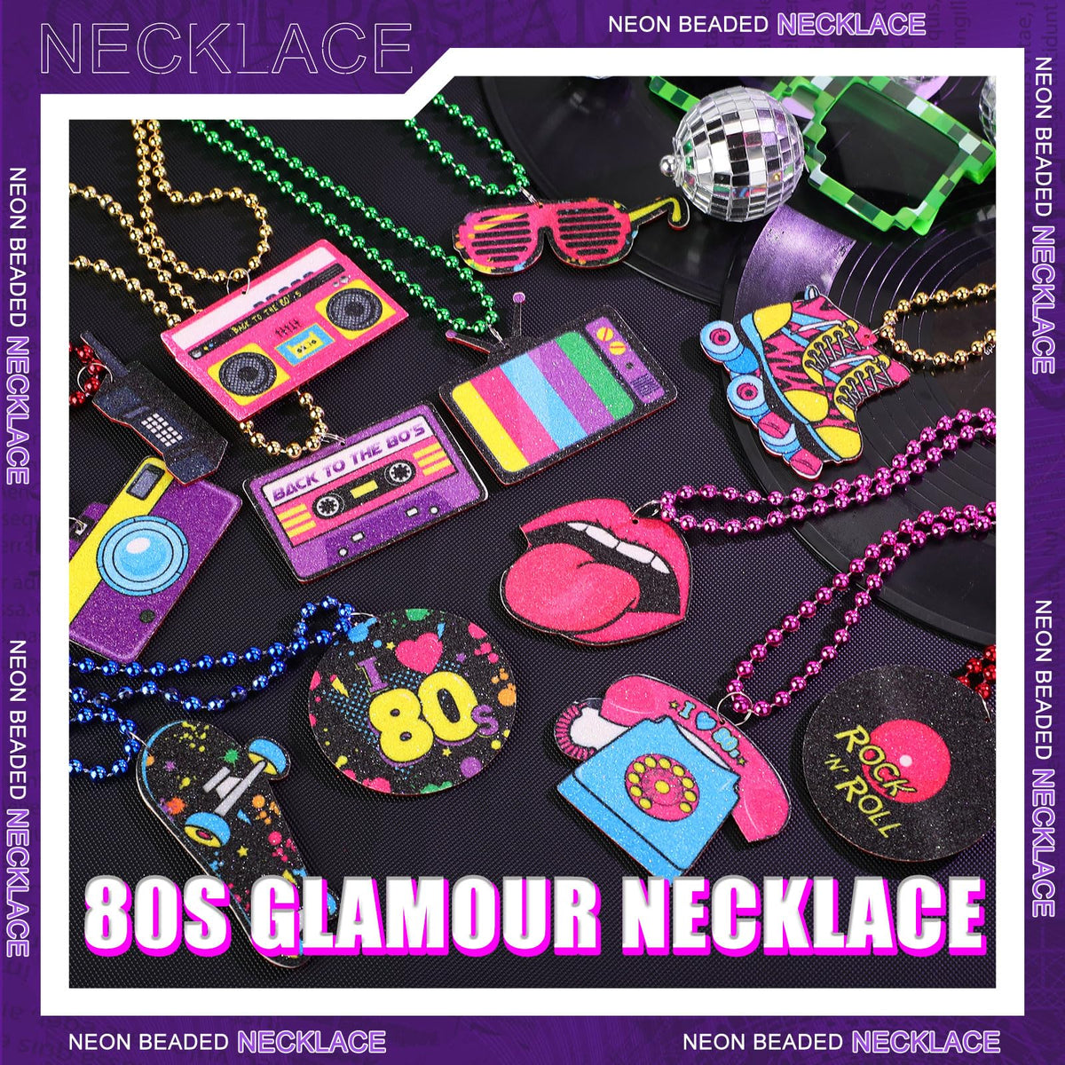 Tigeen 80s green pendant necklace adds colorful accents to casual wear.